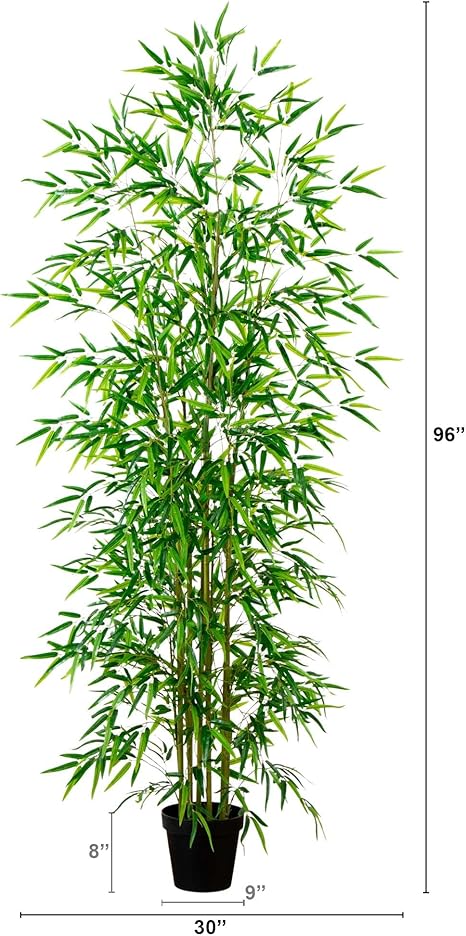 Nearly Natural 8ft. Artificial Green Bamboo Tree