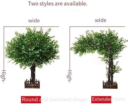 Outdoor Interior Simulation Plants Artificial Ficus Tree Large Fake Banyan Tree Hotel Shopping Mall Floor Living Room Green Plant Landscaping Decoration(B,5mx4m)