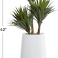 Deco 79 Faux Foliage Date Palm Artificial Plant with White Fiberglass Pot, 20" x 21" x 42", Green