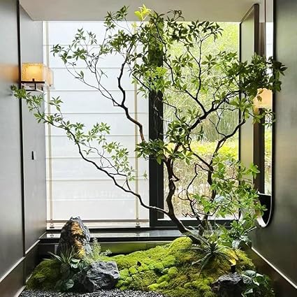 High-end Artificial Plants of Horse-Poisoning Wood for Window Display, Interior Decoration, Green Plants, Large Fake Trees, and Simple Landscapes 7m