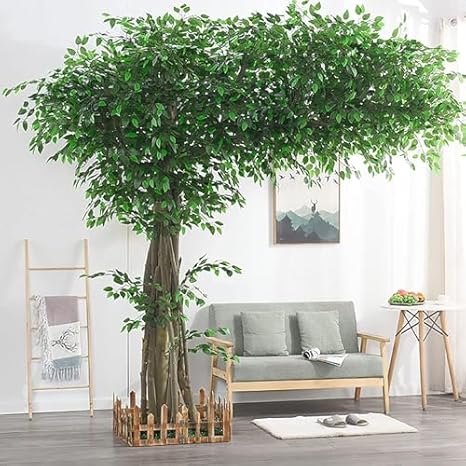 Large Artificial Banyan Tree for Indoor/Outdoor Decoration | 1.5m x 1.2m Faux Green Plant for Hotels, Malls, Living Rooms & Landscaping | Realistic Fake Tree