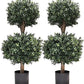 3Ft-35'' Artificial Boxwood Double Ball Topiary Trees,2PACK Faux Topiaries Tree Store Garden Indoor&Outdoor for Porch Home Decor